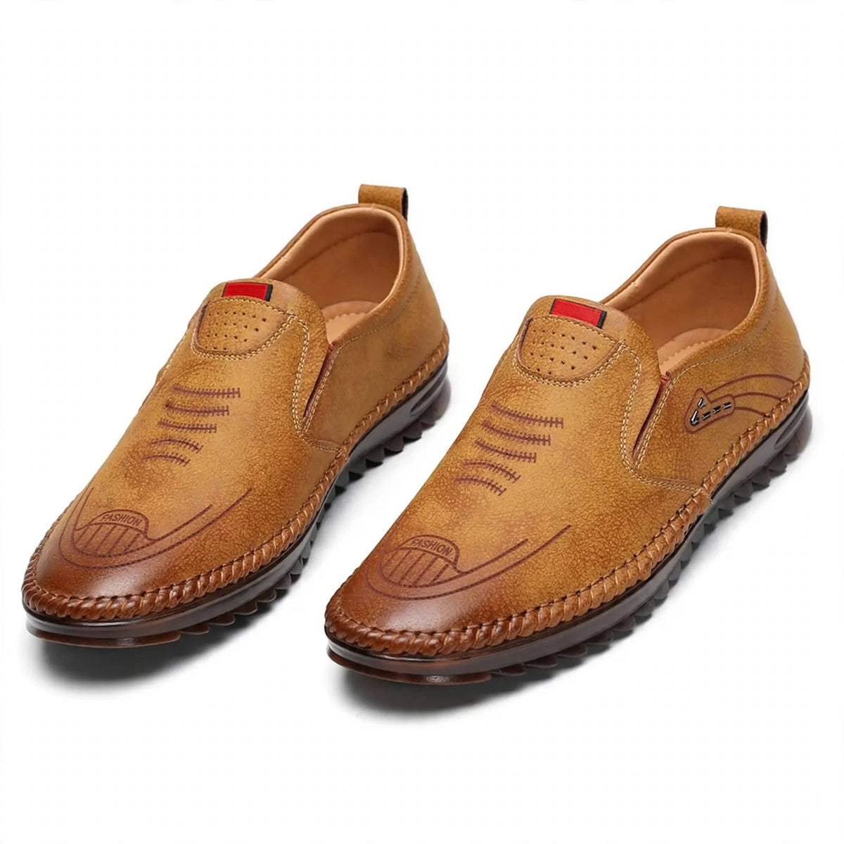 Men Oxford Casual Tan Leather Shoes