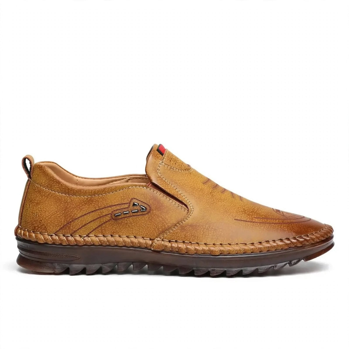 Men Oxford Casual Tan Leather Shoes