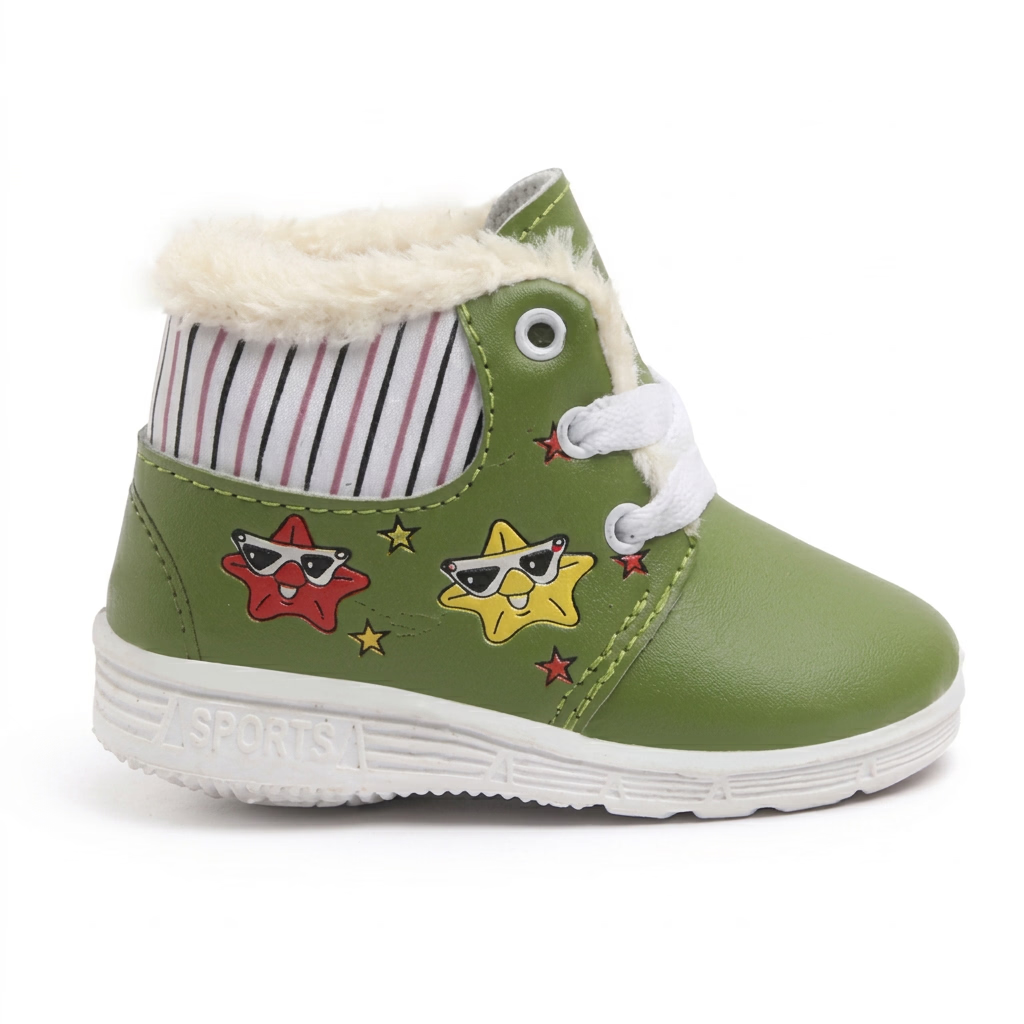 Little Star Kids Green Shoes -4-Orange Liberty