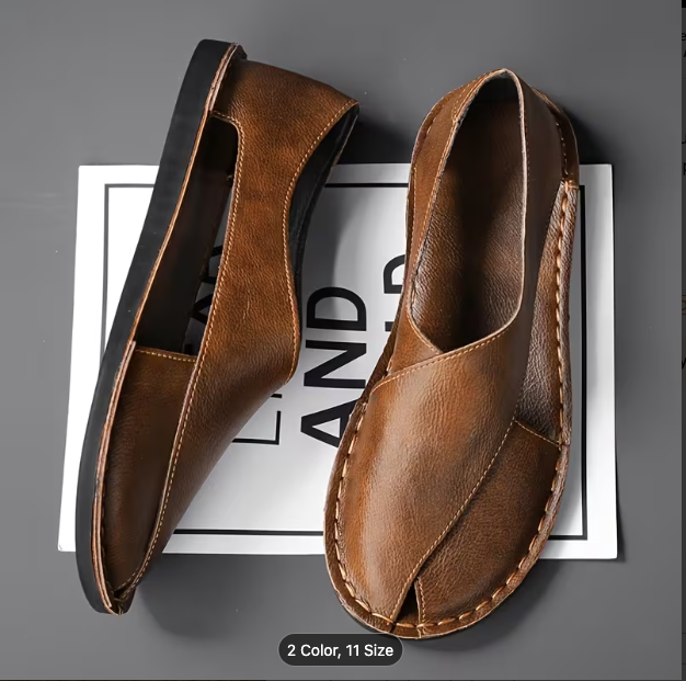 Aerowalk Men's Tan Peshawari Sandals | Faux Leather | Sizes 6-10