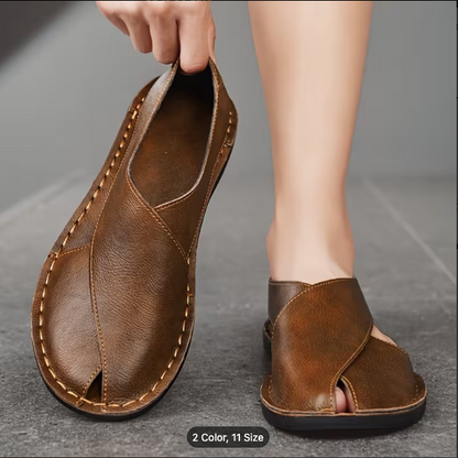 Aerowalk Men's Tan Peshawari Sandals | Faux Leather | Sizes 6-10