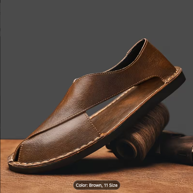 Aerowalk Men's Tan Peshawari Sandals | Faux Leather | Sizes 6-10