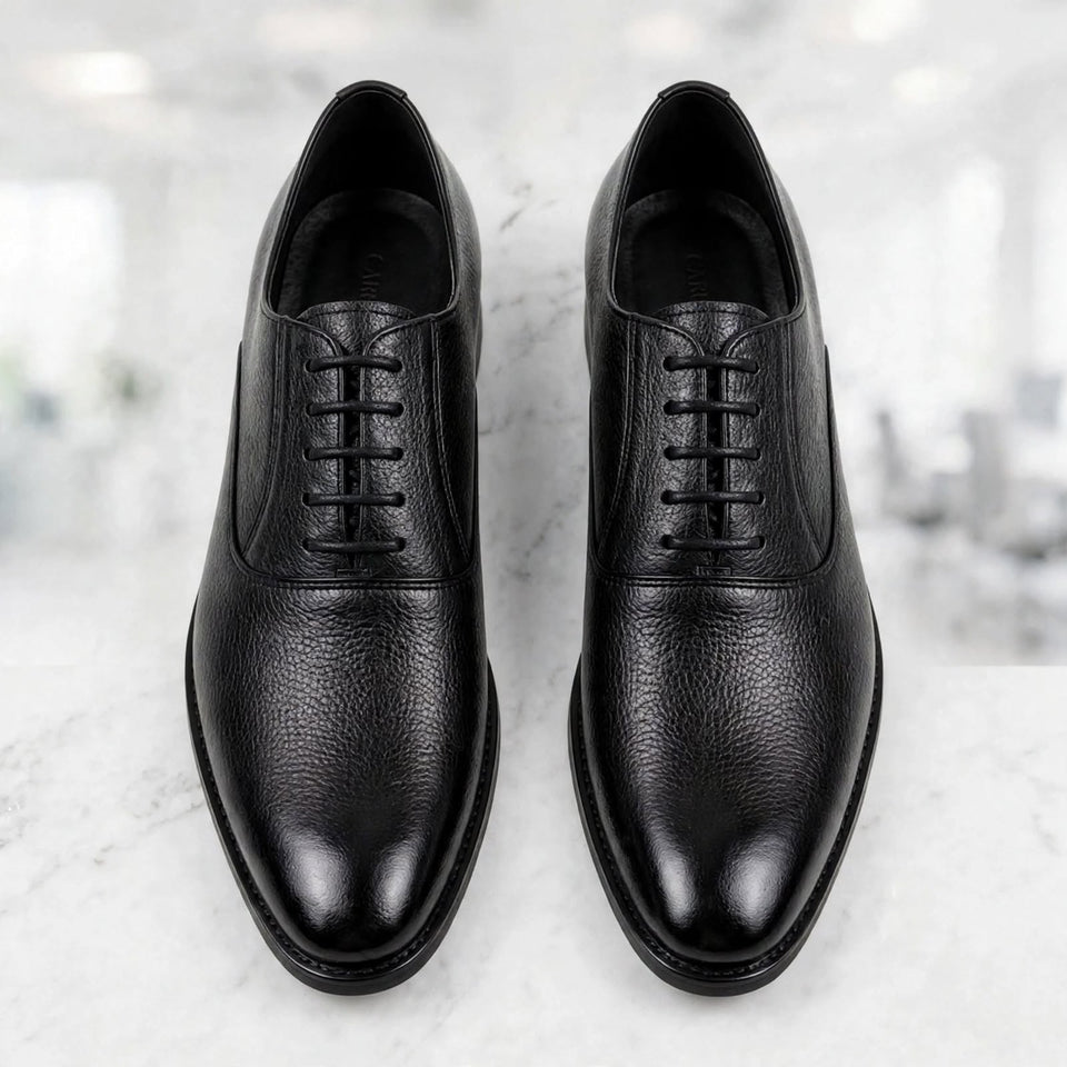 Black Leather Oxford Shoes for Men - Office and Wedding Wear