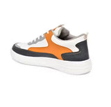 Men's White Orange Grey Chunky Sneakers - Bold Street Style