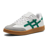 Men's White & Green Retro Runner Sneakers - Fresh Street Style