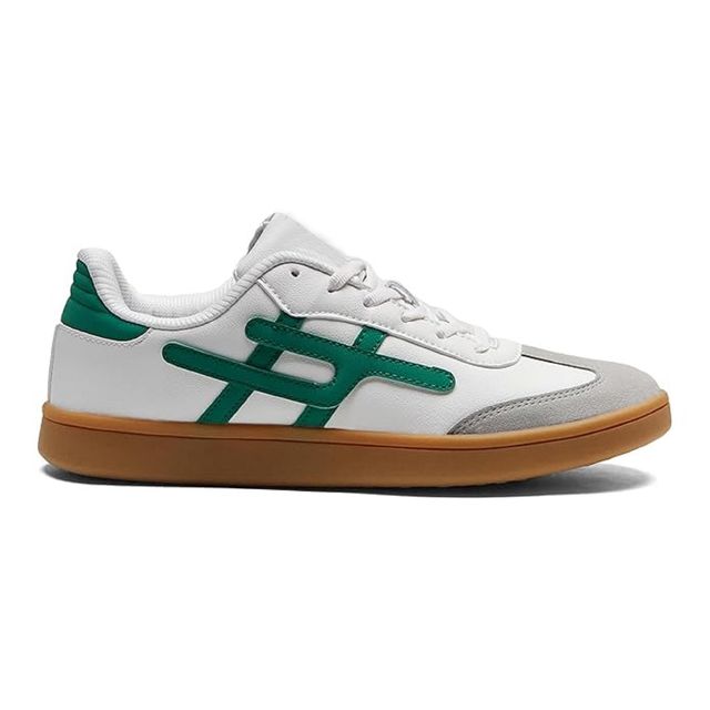 Men's White & Green Retro Runner Sneakers - Fresh Street Style