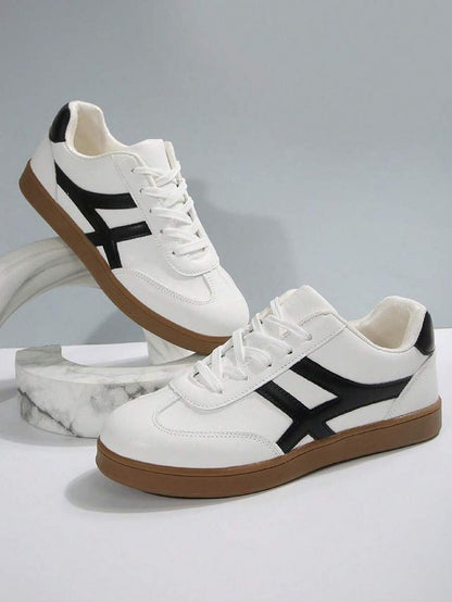 Men's White Retro Leather Sneakers