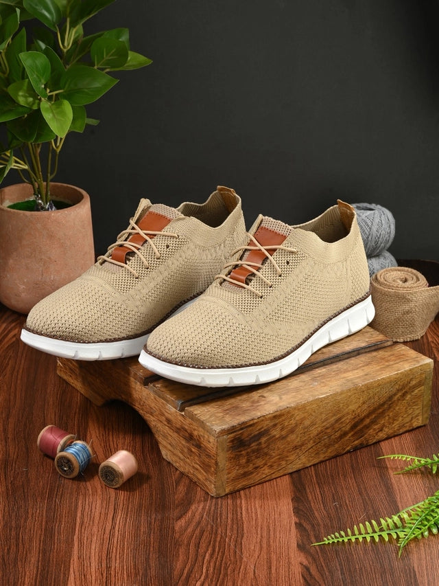 Men's Cream Oxford Casual Shoes – Smart Look, All-Day Comfort