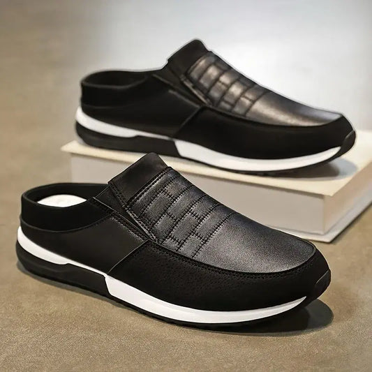 Men's Black Korean Style Slip-On Shoes – K-Fashion Vibes, Indian Price