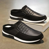 Men's Black Korean Style Slip-On Shoes – K-Fashion Vibes, Indian Price