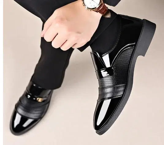 Men's Black Synthetic Formal Leather Shoes