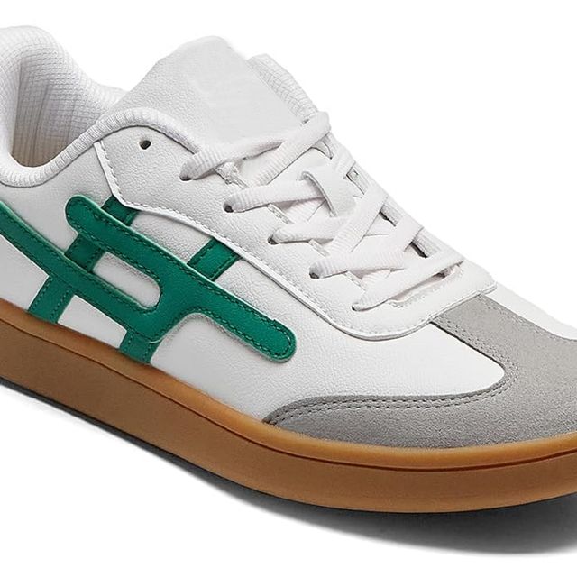 Men's White & Green Retro Runner Sneakers - Fresh Street Style