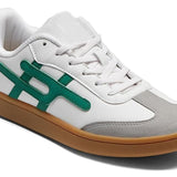 Men's White & Green Retro Runner Sneakers - Fresh Street Style