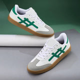 Men's White & Green Retro Runner Sneakers - Fresh Street Style