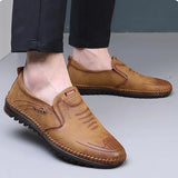 Men's Beige Casual Leather Shoes – Minimal Style, Maximum Impact