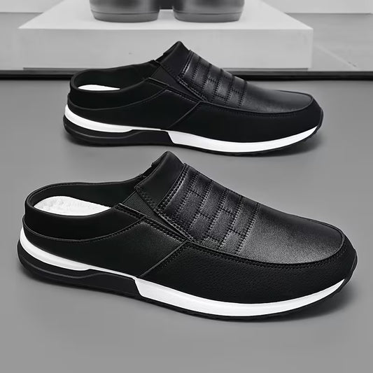 Men's Black Korean Style Slip-On Shoes