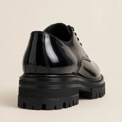 Men's Black Patent Derby Shoes