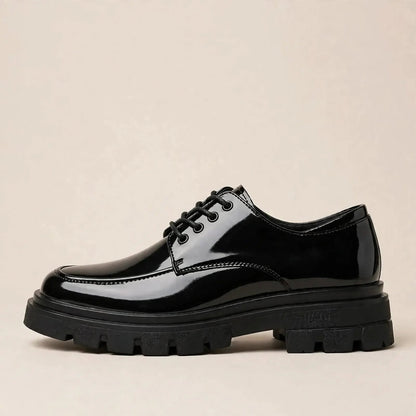 Men's Black Patent Derby Shoes
