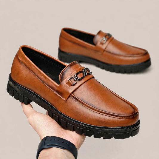 men's leather shoes - shoes on hand