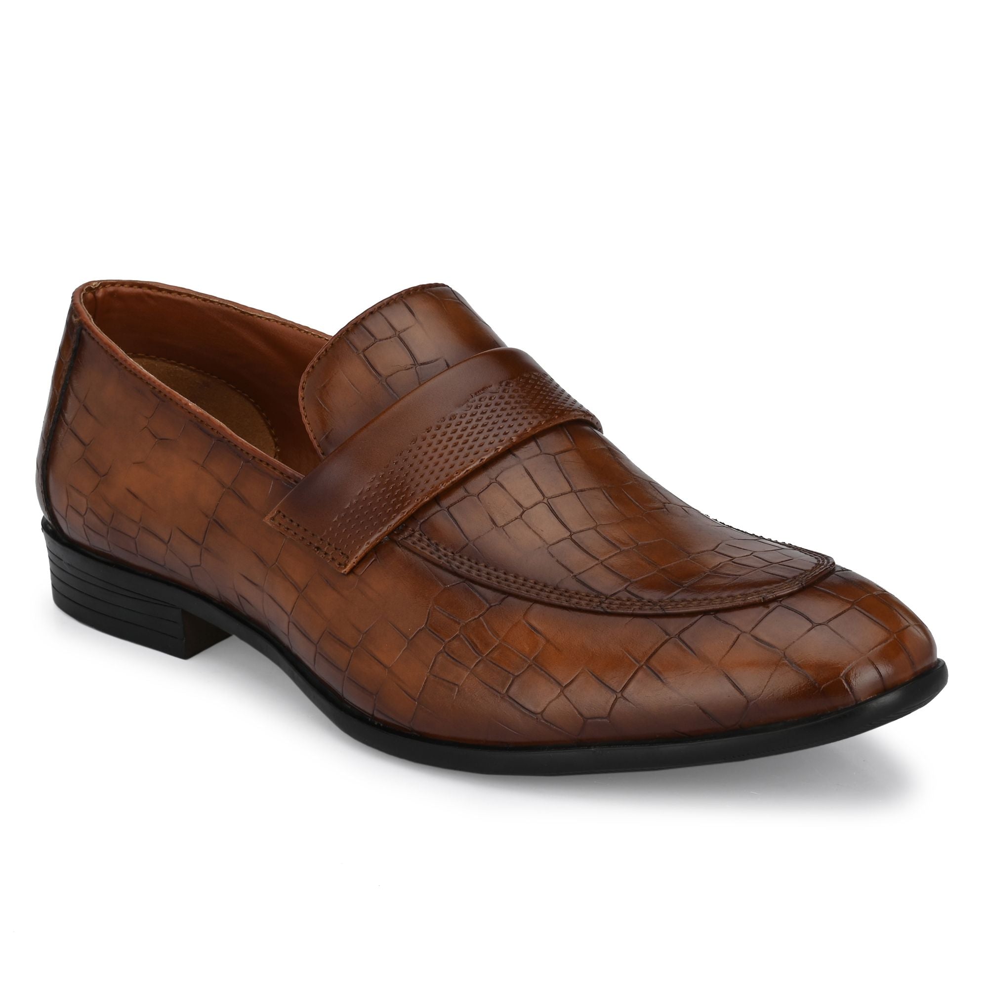 CROCODILE LEATHER SLIP ON SHOES FOR MEN