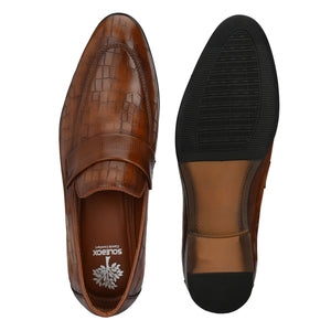 CROCODILE LEATHER SLIP ON SHOES FOR MEN