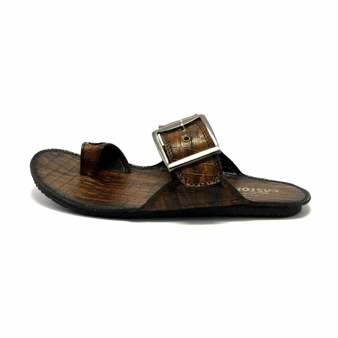 Leather Slip-On Slippers For Men