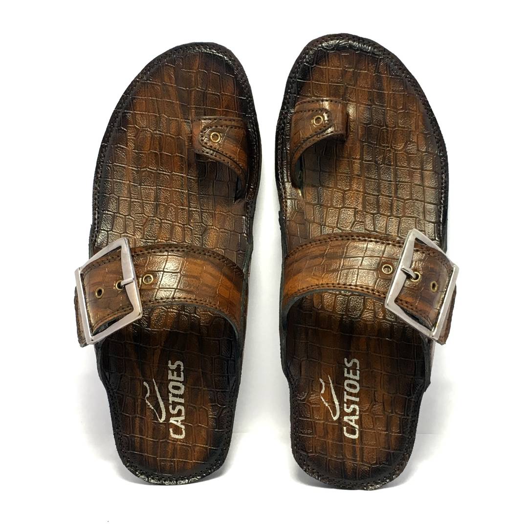 Leather Slip-On Slippers For Men