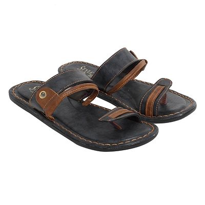 Black Leather Chappal