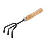 Garden Tool Wooden Handle (5pcs-Hand Cultivator, Small Trowel, Garden Fork)