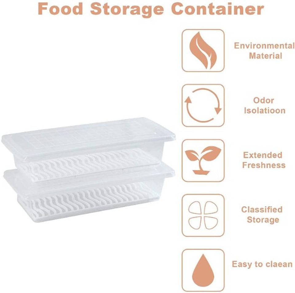 Plastic Fridge Organizers Storage Box C -Pack of 4