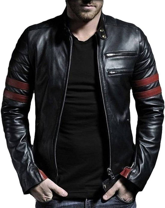 BLACK LEATHER JACKET FOR MEN