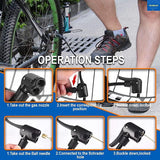 Black Foot Pump Aluminum + ABS Portable Foot Activated Foot Air Pump for car and Bike Bicycle