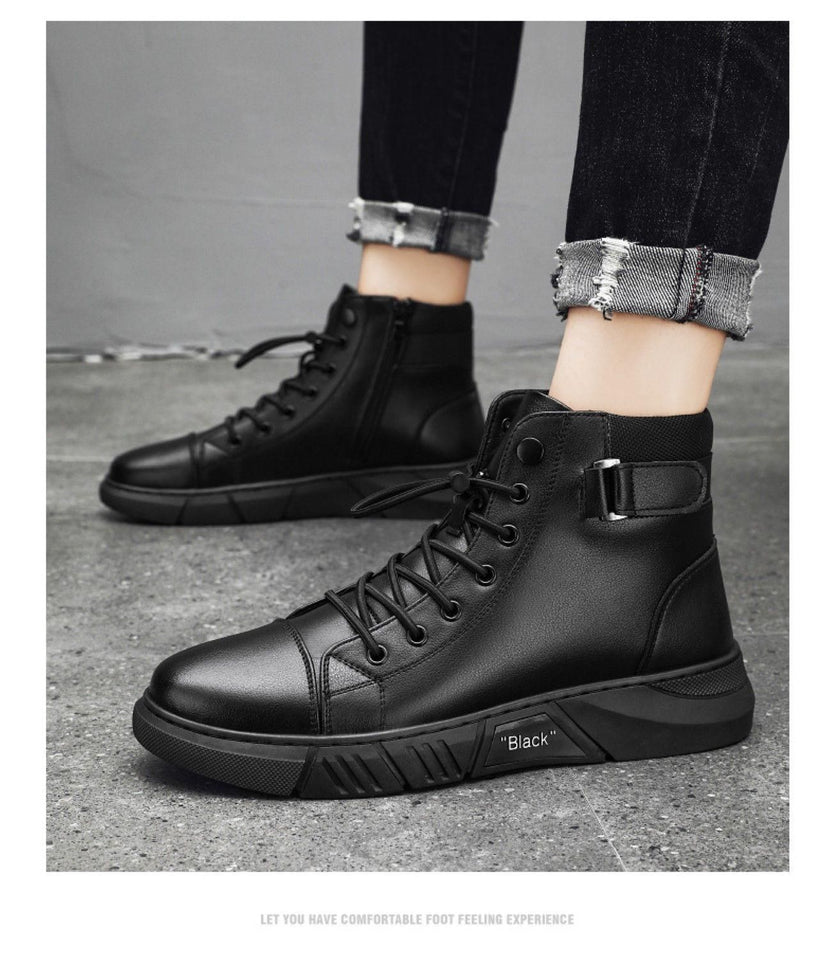 Richale Trending Black Leather Boot For Men