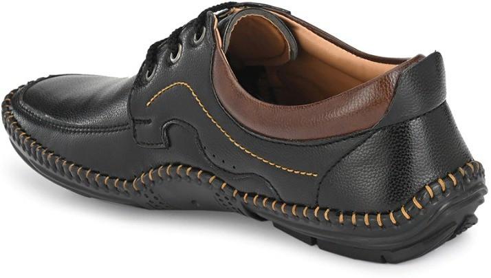 Men's Faux Leather Lace Up Casual Black Shoes