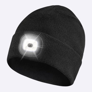Unisex Hat Winter Warm Headlamp Cap with 3 Brightness Light