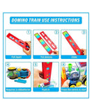 Domino Train Toy Set 60 Pcs , Domino Rally Train Model with Lights and Sounds Construction and Stacking Toys