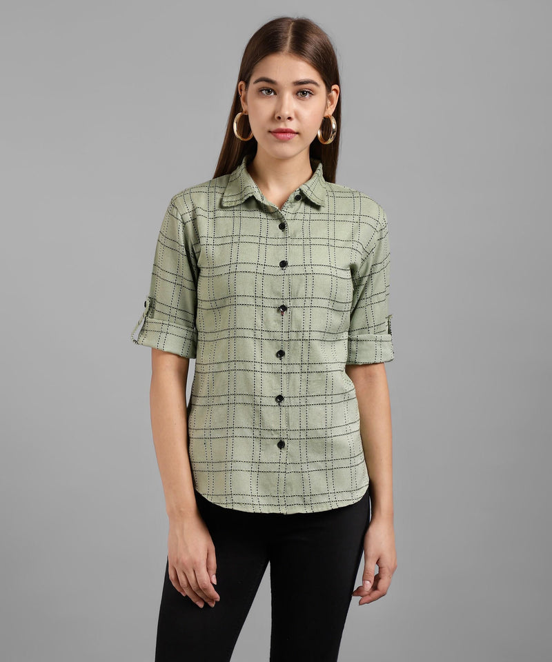 Darzi Women's Pure Cotton Checks Shirts