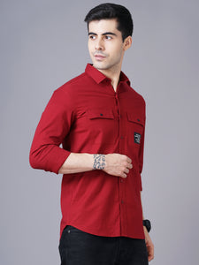 Cotton Solid Full Sleeve Mens Shirt