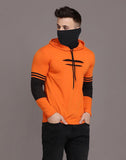 Denzolee Colorblocked Men's Hooded T-Shirt With Mask