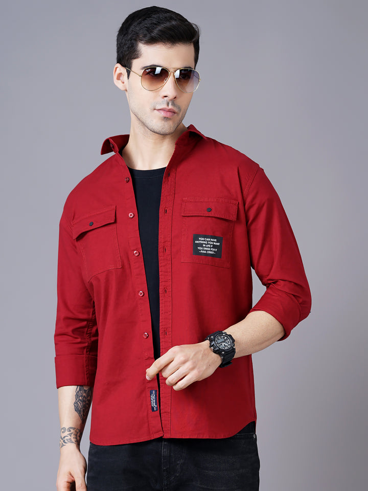 Cotton Solid Full Sleeve Mens Shirt