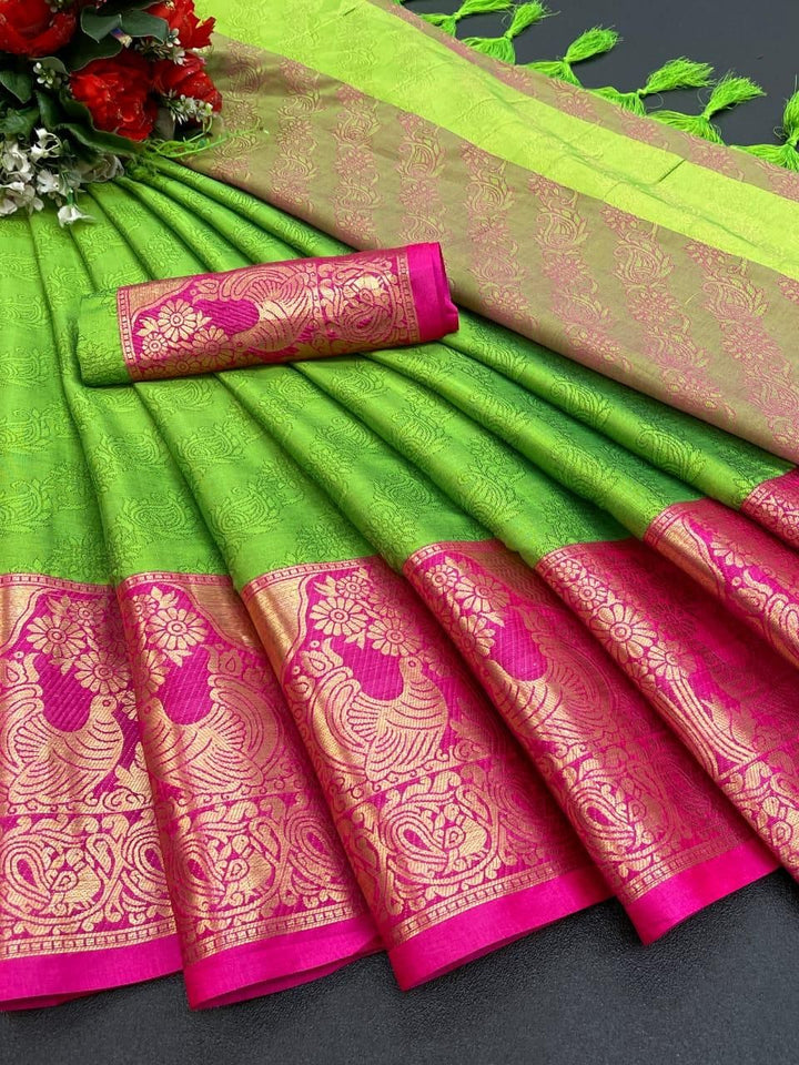 Unique Woven Cotton Silk  Saree