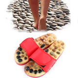 Acupressure Natural Stone Slippers (Red)