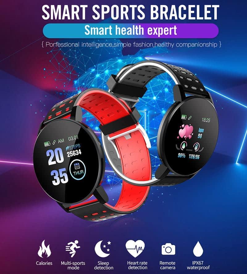 Digital Bluetooth Connect Fitness ID119 Plus Activity Tracker Smart Watch for Men Women and Kids (Multicolour)