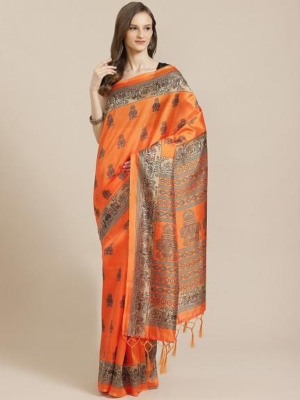 Elegant Printed Mysore Silk Saree