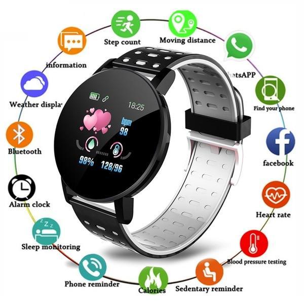 Digital Bluetooth Connect Fitness ID119 Plus Activity Tracker Smart Watch for Men Women and Kids (Multicolour)