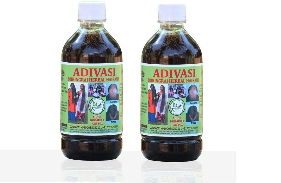 ADIVASI BHRINGRAJ AIVASI BHRINGRAJ HERBAL HAIR OIL Hair Oil (500 ml) Pack Of 2
