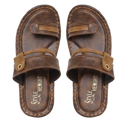 Copper Leather Chappal for Men