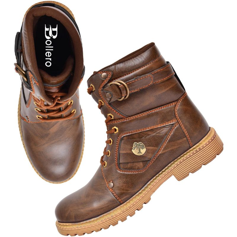 Men's Biker Leather Shoes