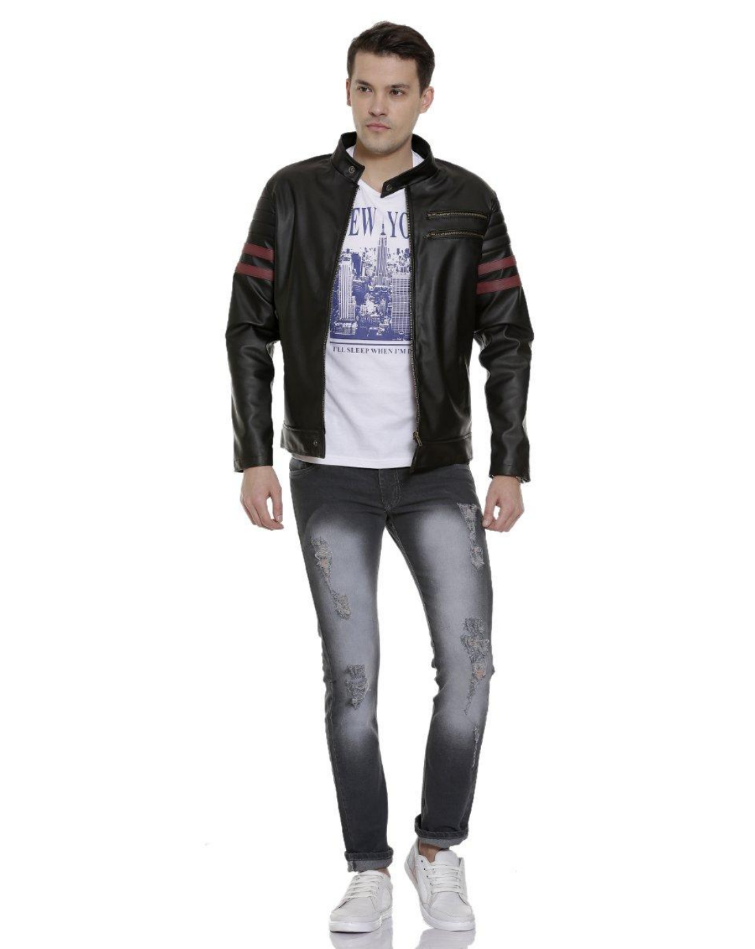 BLACK LEATHER JACKET FOR MEN